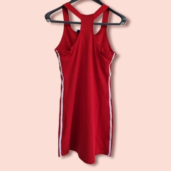 Adidas Originals red/white Striped racer back dress.Uk 8BNWT - Picture 2 of 4